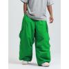 GSOU SNOW Women Men Ski Pants Snowboard Pants Super Baggy Snowboarding Loose Snow Sport Insulation Waterproof Windproof(Green)