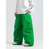 GSOU SNOW Women Men Ski Pants Snowboard Pants Super Baggy Snowboarding Loose Snow Sport Insulation Waterproof Windproof(Green)