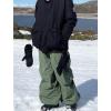 GSOU SNOW Women Men Ski Pants Snowboard Pants Super Baggy Snowboarding Loose Snow Sport Insulation Waterproof Windproof(Military Green)