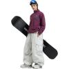 GSOU SNOW Women Men Ski Pants Snowboard Pants Super Baggy Snowboarding Loose Snow Sport Insulation Waterproof Windproof(White)