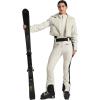 GSOU SNOW Women Ski Suit One Piece Snowsuit Snowboard Faux Fur Collar Slim Jumpsuit Jacket Insulated Windproof Outdoor Winter(Beige White)