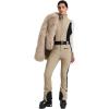 GSOU SNOW Women Ski Suit One Piece Snowsuit Snowboard Faux Fur Collar Slim Jumpsuit Jacket Insulated Windproof Outdoor Winter(Beige-1)