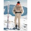 GSOU SNOW Women Ski Suit One Piece Snowsuit Snowboard Faux Fur Collar Slim Jumpsuit Jacket Insulated Windproof Outdoor Winter(Black-2)