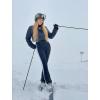 GSOU SNOW Women Ski Suit One Piece Snowsuit Snowboard Faux Fur Collar Slim Jumpsuit Jacket Insulated Windproof Outdoor Winter(Brown Black)