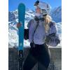 GSOU SNOW Women Ski Suit One Piece Snowsuit Snowboard Faux Fur Collar Slim Jumpsuit Jacket Insulated Windproof Outdoor Winter(Grey)