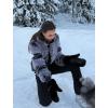 GSOU SNOW Women Ski Suit One Piece Snowsuit Snowboard Faux Fur Collar Slim Jumpsuit Jacket Insulated Windproof Outdoor Winter(Purple)