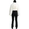 GSOU SNOW Women Ski Suit One Piece Snowsuit Snowboard Faux Fur Collar Slim Jumpsuit Jacket Insulated Windproof Outdoor Winter(White-2)