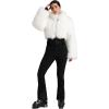 GSOU SNOW Women Ski Suit One Piece Snowsuit Snowboard Faux Fur Collar Slim Jumpsuit Jacket Insulated Windproof Outdoor Winter(White-2)
