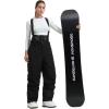 GSOU SNOW Womens Baggy Snowboard Pants Ski Bibs Snow Loose Overalls Waterproof Windproof Insulated Warm(Black)