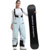 GSOU SNOW Womens Baggy Snowboard Pants Ski Bibs Snow Loose Overalls Waterproof Windproof Insulated Warm(Light Blue)