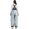GSOU SNOW Womens Baggy Snowboard Pants Ski Bibs Snow Loose Overalls Waterproof Windproof Insulated Warm(Light Blue)