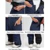 GSOU SNOW Womens Baggy Snowboard Pants Ski Bibs Snow Loose Overalls Waterproof Windproof Insulated Warm(Navy)