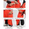 GSOU SNOW Womens Baggy Snowboard Pants Ski Bibs Snow Loose Overalls Waterproof Windproof Insulated Warm(Orange)