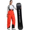 GSOU SNOW Womens Baggy Snowboard Pants Ski Bibs Snow Loose Overalls Waterproof Windproof Insulated Warm(Orange)