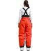 GSOU SNOW Womens Baggy Snowboard Pants Ski Bibs Snow Loose Overalls Waterproof Windproof Insulated Warm(Orange)