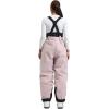 GSOU SNOW Womens Baggy Snowboard Pants Ski Bibs Snow Loose Overalls Waterproof Windproof Insulated Warm(Pink)