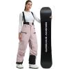 GSOU SNOW Womens Baggy Snowboard Pants Ski Bibs Snow Loose Overalls Waterproof Windproof Insulated Warm(Pink)