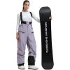 GSOU SNOW Womens Baggy Snowboard Pants Ski Bibs Snow Loose Overalls Waterproof Windproof Insulated Warm(Purple)