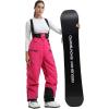 GSOU SNOW Womens Baggy Snowboard Pants Ski Bibs Snow Loose Overalls Waterproof Windproof Insulated Warm(Rose)