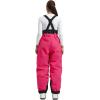 GSOU SNOW Womens Baggy Snowboard Pants Ski Bibs Snow Loose Overalls Waterproof Windproof Insulated Warm(Rose)