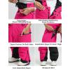 GSOU SNOW Womens Baggy Snowboard Pants Ski Bibs Snow Loose Overalls Waterproof Windproof Insulated Warm(Rose)