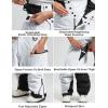 GSOU SNOW Womens Baggy Snowboard Pants Ski Bibs Snow Loose Overalls Waterproof Windproof Insulated Warm(White)