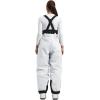 GSOU SNOW Womens Baggy Snowboard Pants Ski Bibs Snow Loose Overalls Waterproof Windproof Insulated Warm(White)