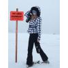 GSOU SNOW Womens Ski Pants Slim Fit Waterproof Insulated Snow Pants Flared Winter Outdoor Hiking Warm(Black)