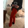 GSOU SNOW Womens Ski Pants Slim Fit Waterproof Insulated Snow Pants Flared Winter Outdoor Hiking Warm(Red)