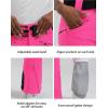GSOU SNOW Womens Ski Pants Slim Fit Waterproof Insulated Snow Pants Flared Winter Outdoor Hiking Warm(Rose)