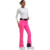 GSOU SNOW Womens Ski Pants Slim Fit Waterproof Insulated Snow Pants Flared Winter Outdoor Hiking Warm(Rose)