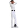 GSOU SNOW Womens Ski Pants Slim Fit Waterproof Insulated Snow Pants Flared Winter Outdoor Hiking Warm(White)
