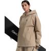 GSOU SNOW Women’s Snowboard Jacket Baggy Ski Jackets Waterproof Snow Hooded Coat Windproof Mountain Winter Outdoor Sports(Caramel)