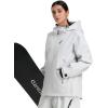 GSOU SNOW Women’s Snowboard Jacket Baggy Ski Jackets Waterproof Snow Hooded Coat Windproof Mountain Winter Outdoor Sports(Grey)