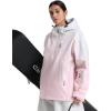 GSOU SNOW Women’s Snowboard Jacket Baggy Ski Jackets Waterproof Snow Hooded Coat Windproof Mountain Winter Outdoor Sports(Pink)