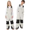 GSOU SNOW Kids Snow Bibs Boys Girls Ski Bib Snowboard Pants Insulated Waterproof Winter Overalls(3-16Years)(Beige)