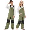 GSOU SNOW Kids Snow Bibs Girls Boys Snow Pants Ski Bib Overall Waterproof Windproof Warm for Winter (3-16Years)(Army Green)