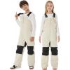 GSOU SNOW Kids Snow Bibs Girls Boys Snow Pants Ski Bib Overall Waterproof Windproof Warm for Winter (3-16Years)(Beige)