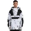 GSOU SNOW Men Ski Jacket Snowboard Snow Coat Warm Winter Waterproof Mountain Hooded(Black White)
