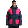 GSOU SNOW Men Ski Jacket Snowboard Snow Coat Warm Winter Waterproof Mountain Hooded(Navy Blue Rose)