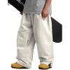 GSOU SNOW Men Women Snow Pants Baggy Snowboard Pant Ski Loose Waterproof Windproof Warm for Winter(Beige)