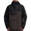 GSOU SNOW Mens Ski Jacket Baggy Snowboard Jacket Womens Insulated Snow Jacket Waterproof Windproof Loose Ski Coat for Skiing(Black+brown)