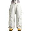 GSOU SNOW Men’s Snowboard Pants Waterproof Women Baggy Ski Pants Reflective Stripe Insulated Winter Snow Pants(Beige)