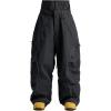 GSOU SNOW Men’s Snowboard Pants Waterproof Women Baggy Ski Pants Reflective Stripe Insulated Winter Snow Pants(Black)