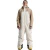 GSOU SNOW Ski Suits Women Men One Piece Snow Suits Waterproof Windproof Men Snowsuit Insulated Ski Jumpsuit for Snow Sports(Khaki Beige)