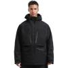GSOU SNOW Snowboard Jacket Womens Ski Jacket Mens Snow Coat Baggy Waterproof Insulated Winter Hooded Mountain Coats(Black)