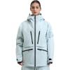 GSOU SNOW Snowboard Jacket Womens Ski Jacket Mens Snow Coat Baggy Waterproof Insulated Winter Hooded Mountain Coats(Light Blue)