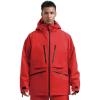 GSOU SNOW Snowboard Jacket Womens Ski Jacket Mens Snow Coat Baggy Waterproof Insulated Winter Hooded Mountain Coats(Red)