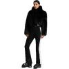 GSOU SNOW Women Ski Suit One Piece Snowsuit Snowboard Faux Fur Collar Slim Jumpsuit Jacket Insulated Windproof Outdoor Winter(Black-1)