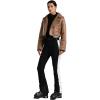 GSOU SNOW Women Ski Suit One Piece Snowsuit Snowboard Faux Fur Collar Slim Jumpsuit Jacket Insulated Windproof Outdoor Winter(Brown Black)